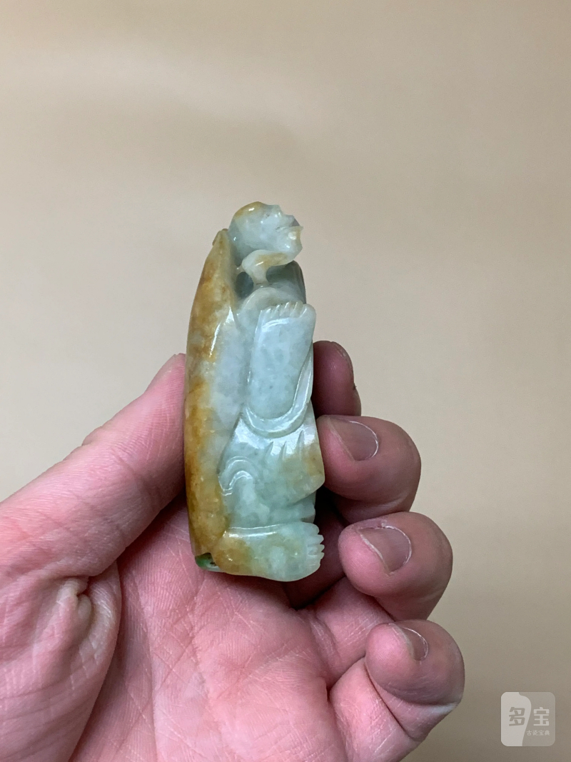 清 翡翠如意罗汉摆件 - 图7